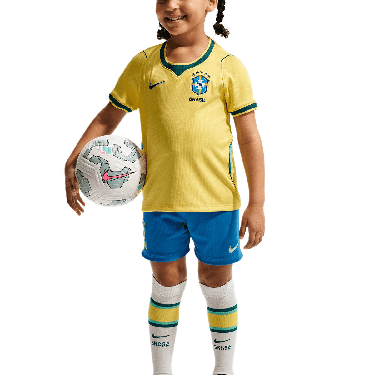 NIKE BRAZIL 2026 HOME MINI JERSEY - CANARY/LIGHT MENTA/GEODE TEAL
