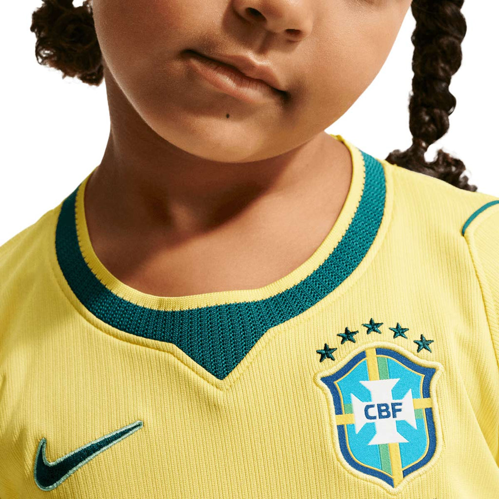 NIKE BRAZIL 2026 HOME MINI JERSEY - CANARY/LIGHT MENTA/GEODE TEAL