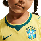 NIKE BRAZIL 2026 HOME MINI JERSEY - CANARY/LIGHT MENTA/GEODE TEAL