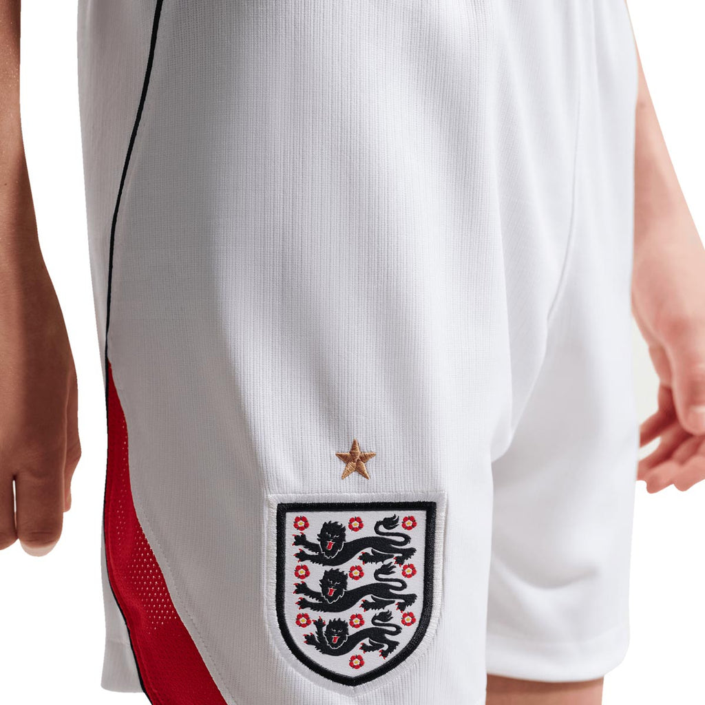 NIKE ENGLAND 2026 HOME KIDS SHORTS - WHITE/SPEED RED/OBSIDIAN/OBSIDIAN