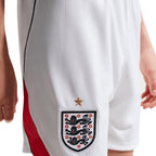 NIKE ENGLAND 2026 HOME KIDS SHORTS - WHITE/SPEED RED/OBSIDIAN/OBSIDIAN
