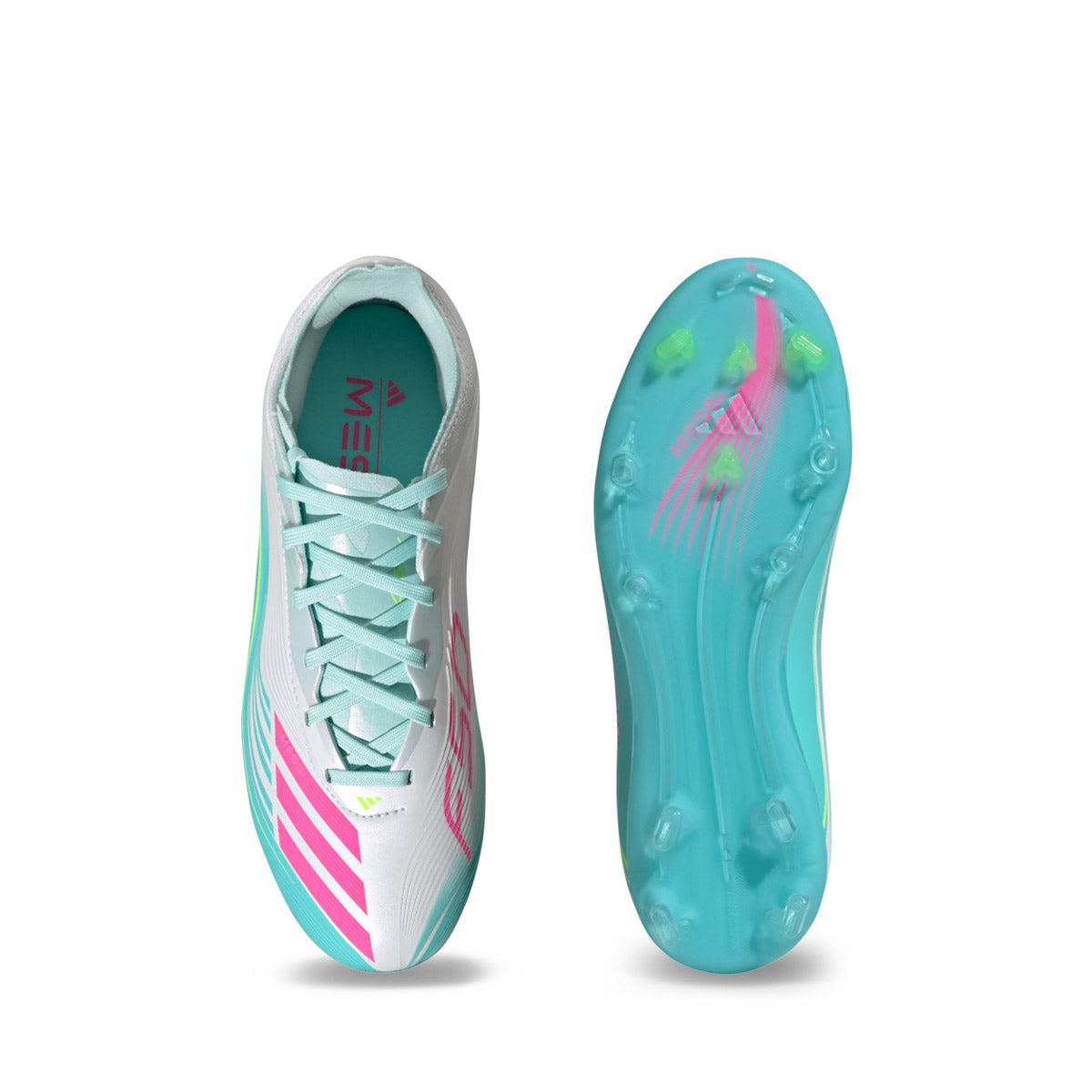 ADIDAS F50 MESSI ELITE FG J - FTWR WHITE/LUCID PINK/FLASH AQUA