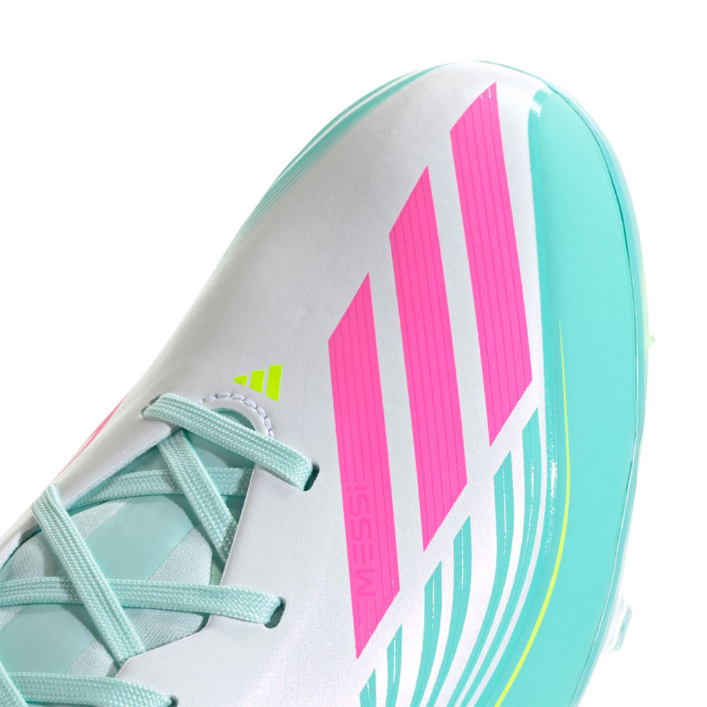 ADIDAS F50 MESSI LEAGUE FG/MG - FTWR WHITE/LUCID PINK/FLASH AQUA