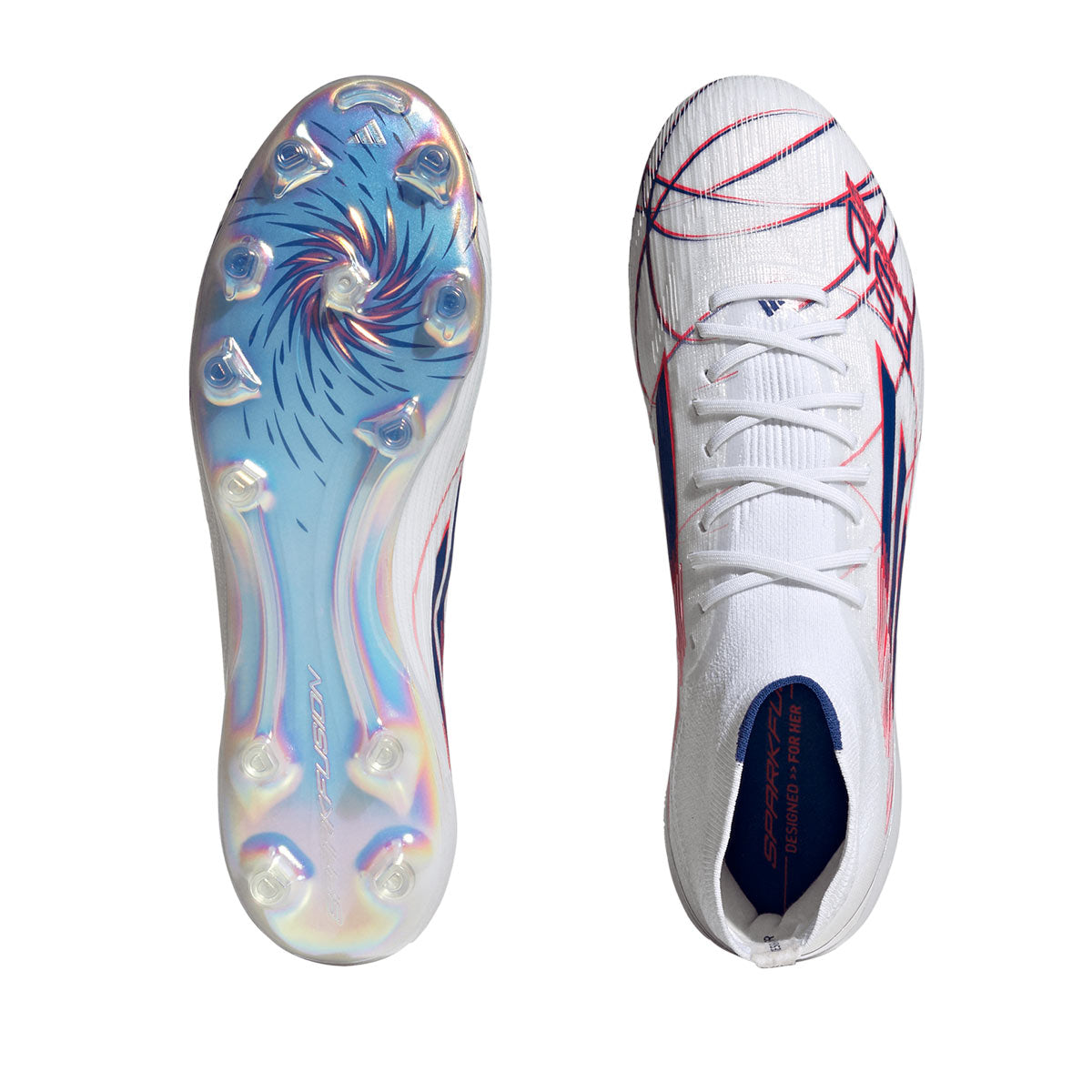 ADIDAS F50 TRINITY SPARKFUSION ELITE FG/AG - FTWR WHITE/TEAM ROYAL BLUE/LUCID RED