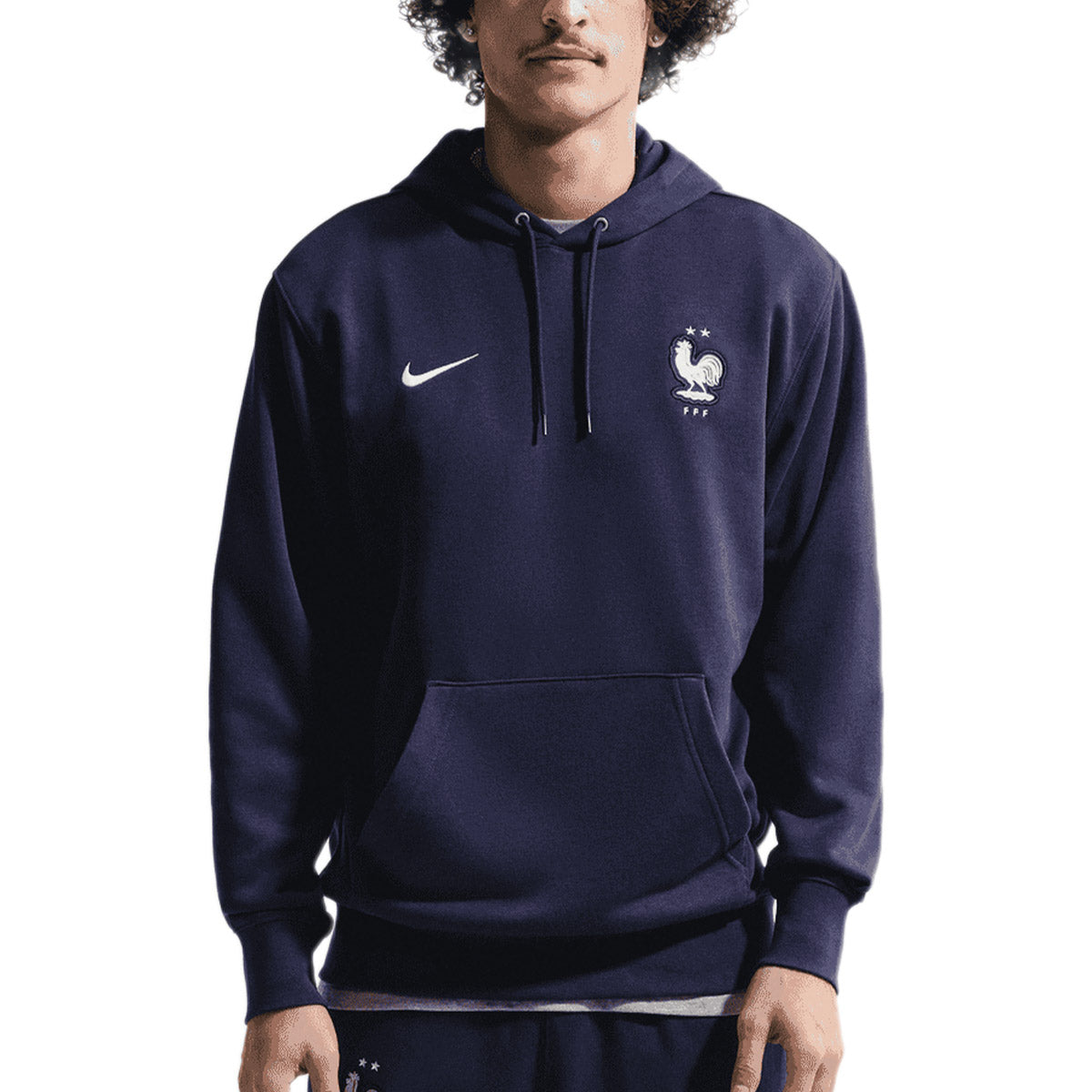 NIKE FRANCE 2026 CLUB HOODIE PO FT - BLACKENED BLUE/WHITE