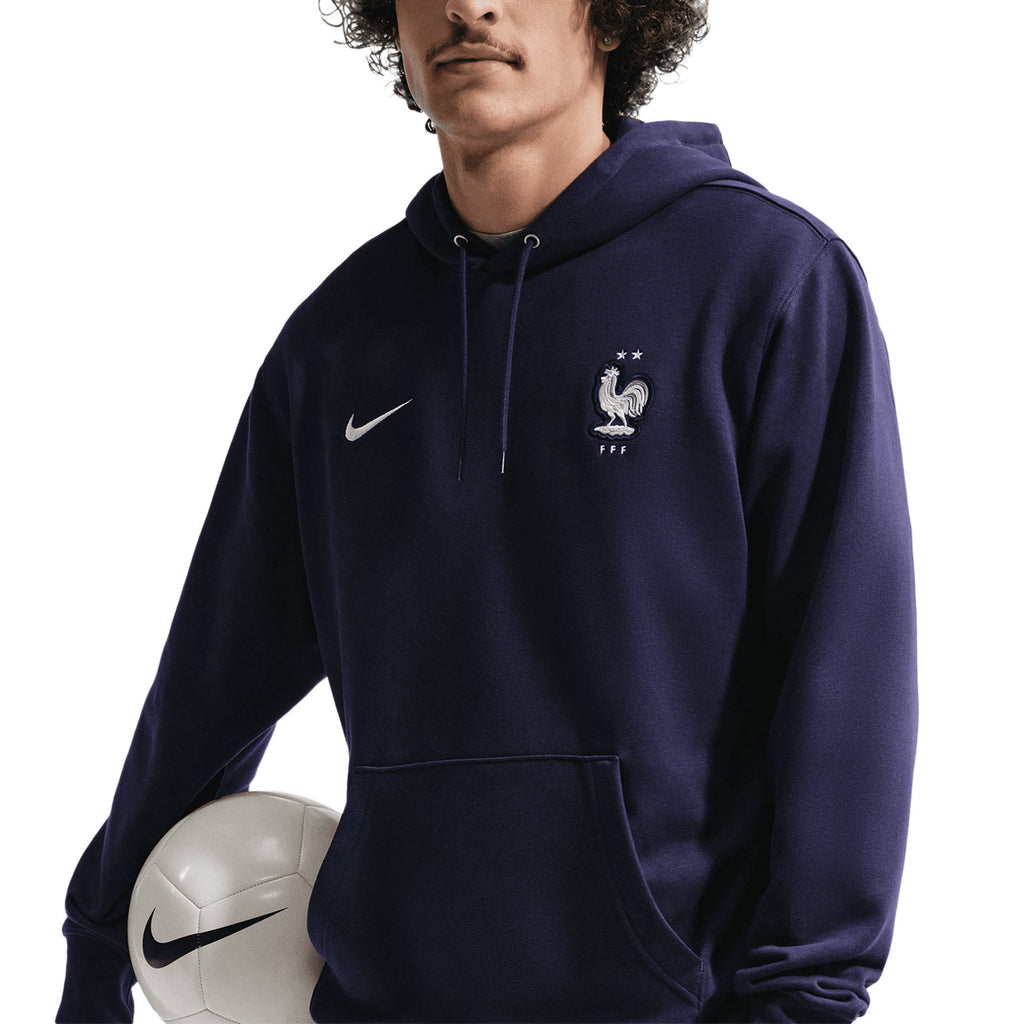 NIKE FRANCE 2026 CLUB HOODIE PO FT - BLACKENED BLUE/WHITE
