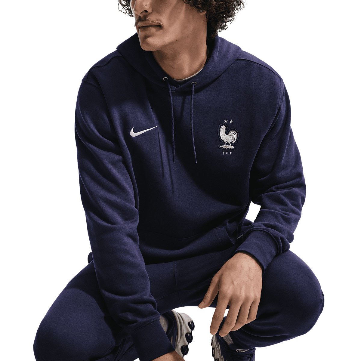NIKE FRANCE 2026 CLUB HOODIE PO FT - BLACKENED BLUE/WHITE