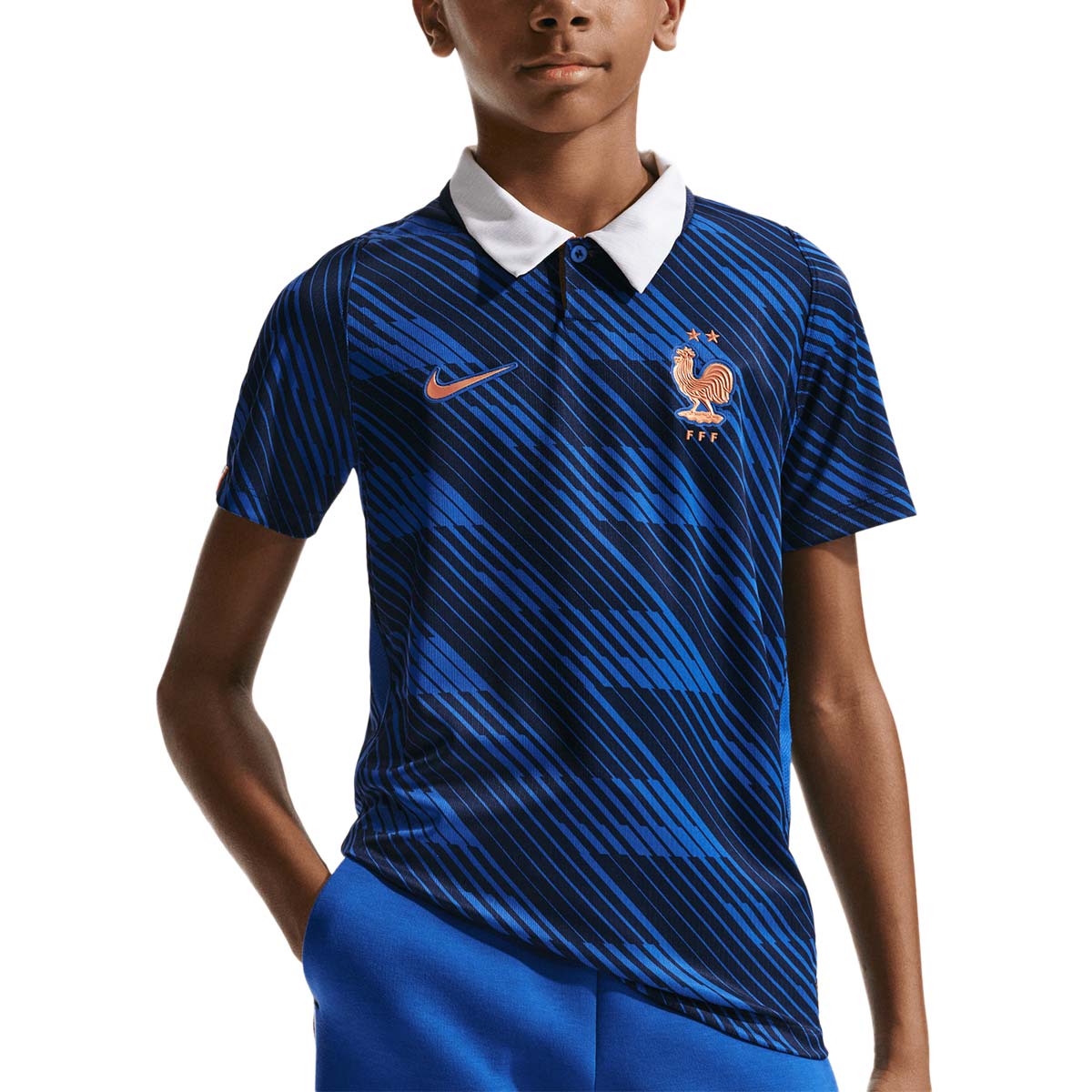 NIKE FRANCE 2026 HOME KIDS JERSEY - GAME ROYAL/METALLIC COPPER