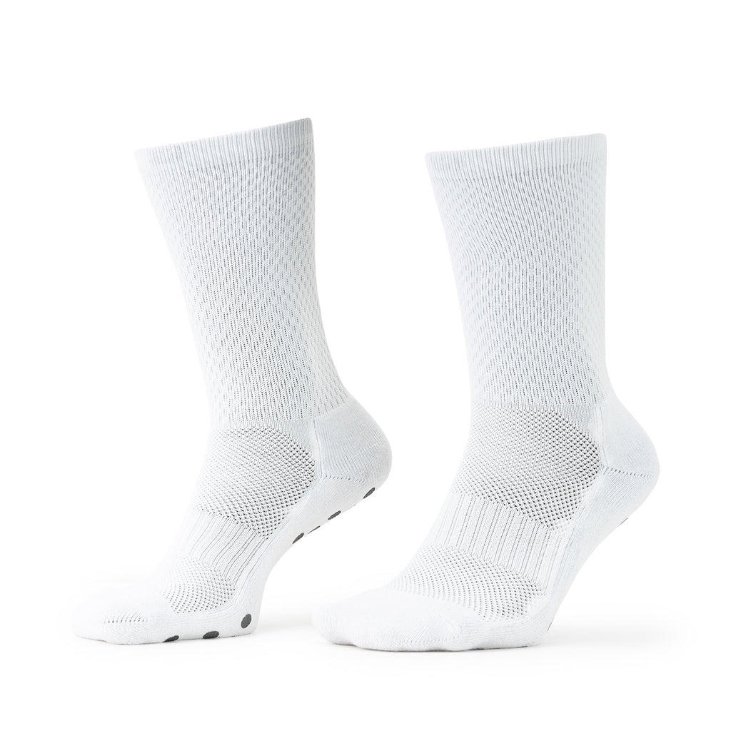 GOALE NON SLIP HALF SOCKS - WHITE/BLACK