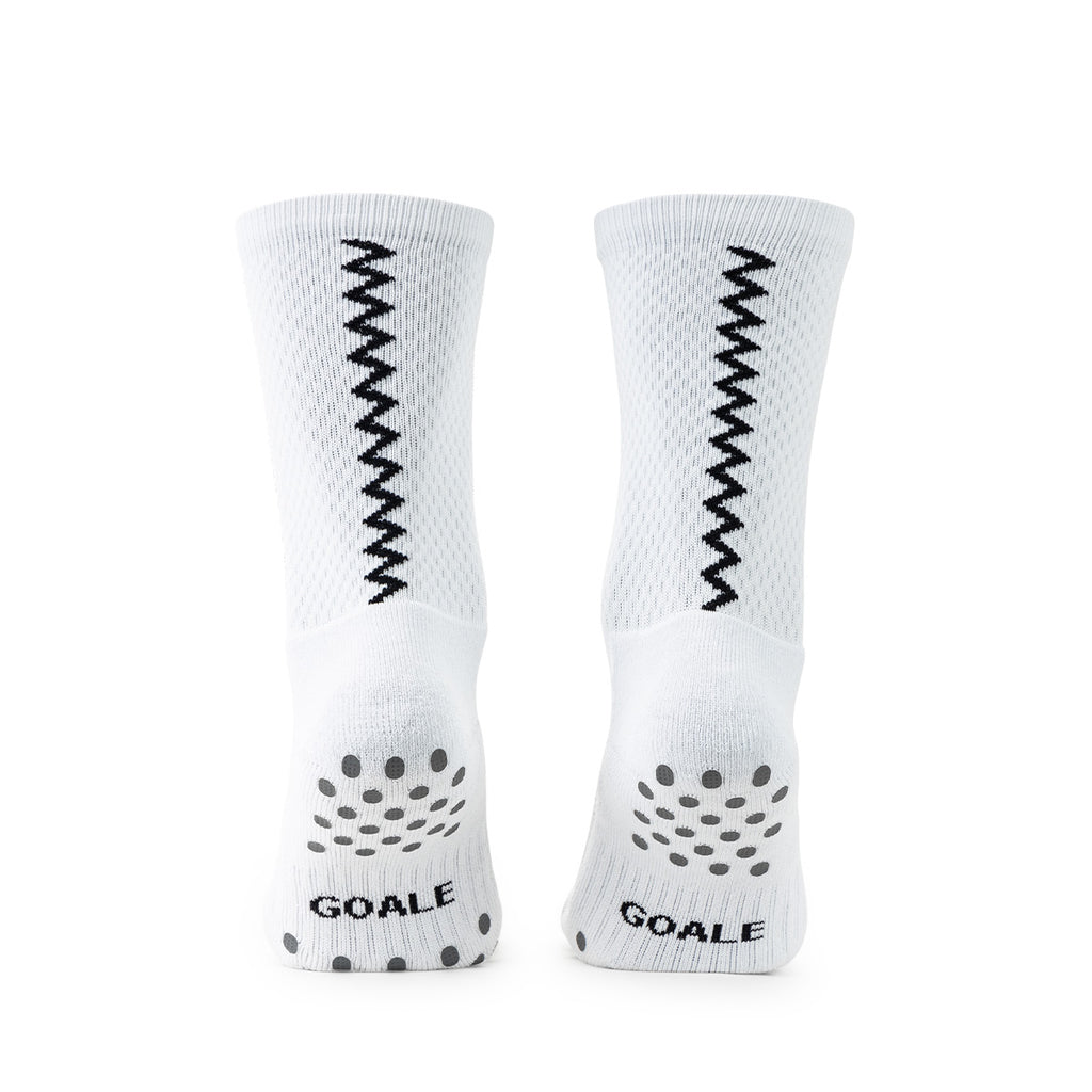 GOALE NON SLIP HALF SOCKS - WHITE/BLACK