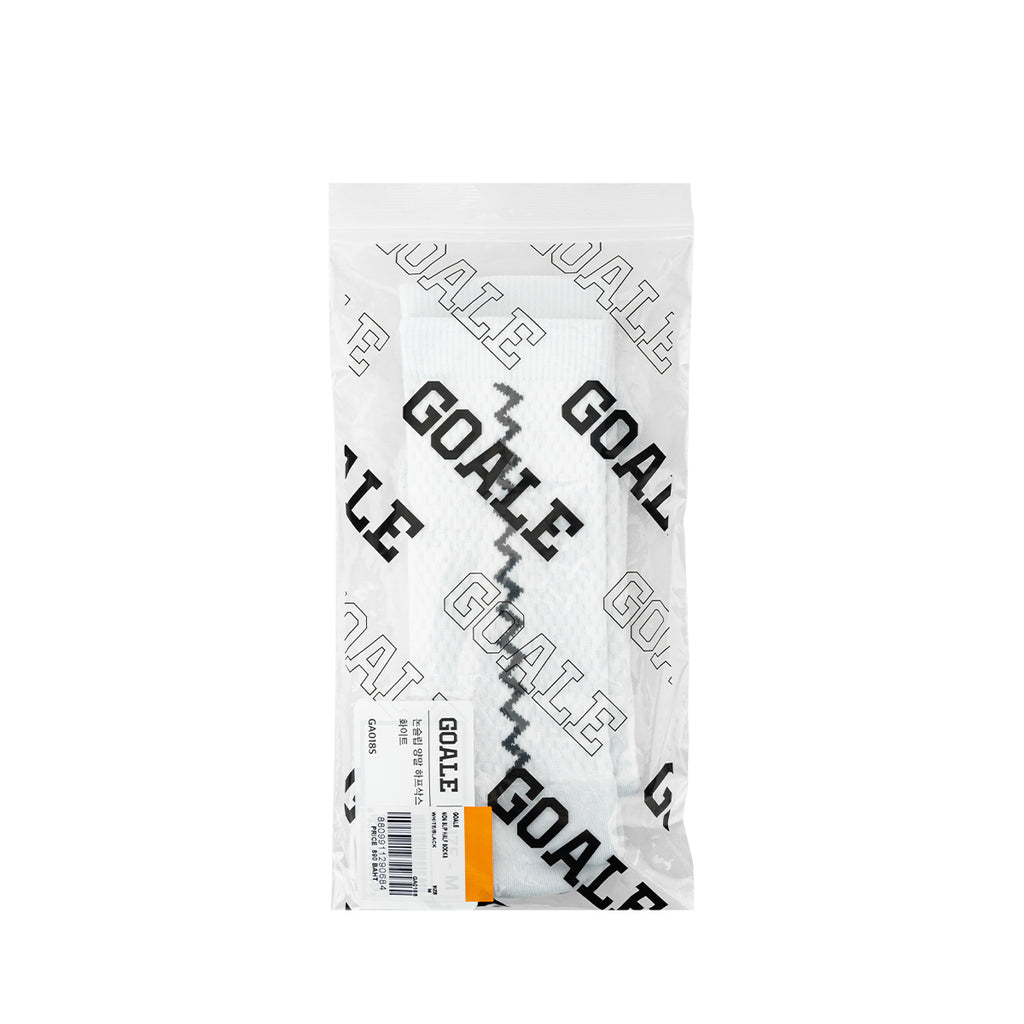 GOALE NON SLIP HALF SOCKS - WHITE/BLACK