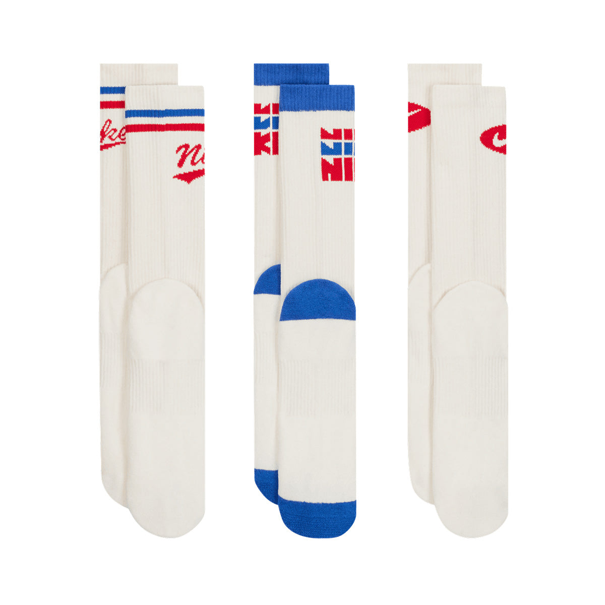 Nike Everyday Plus Crew Socks Multi Color Redblue