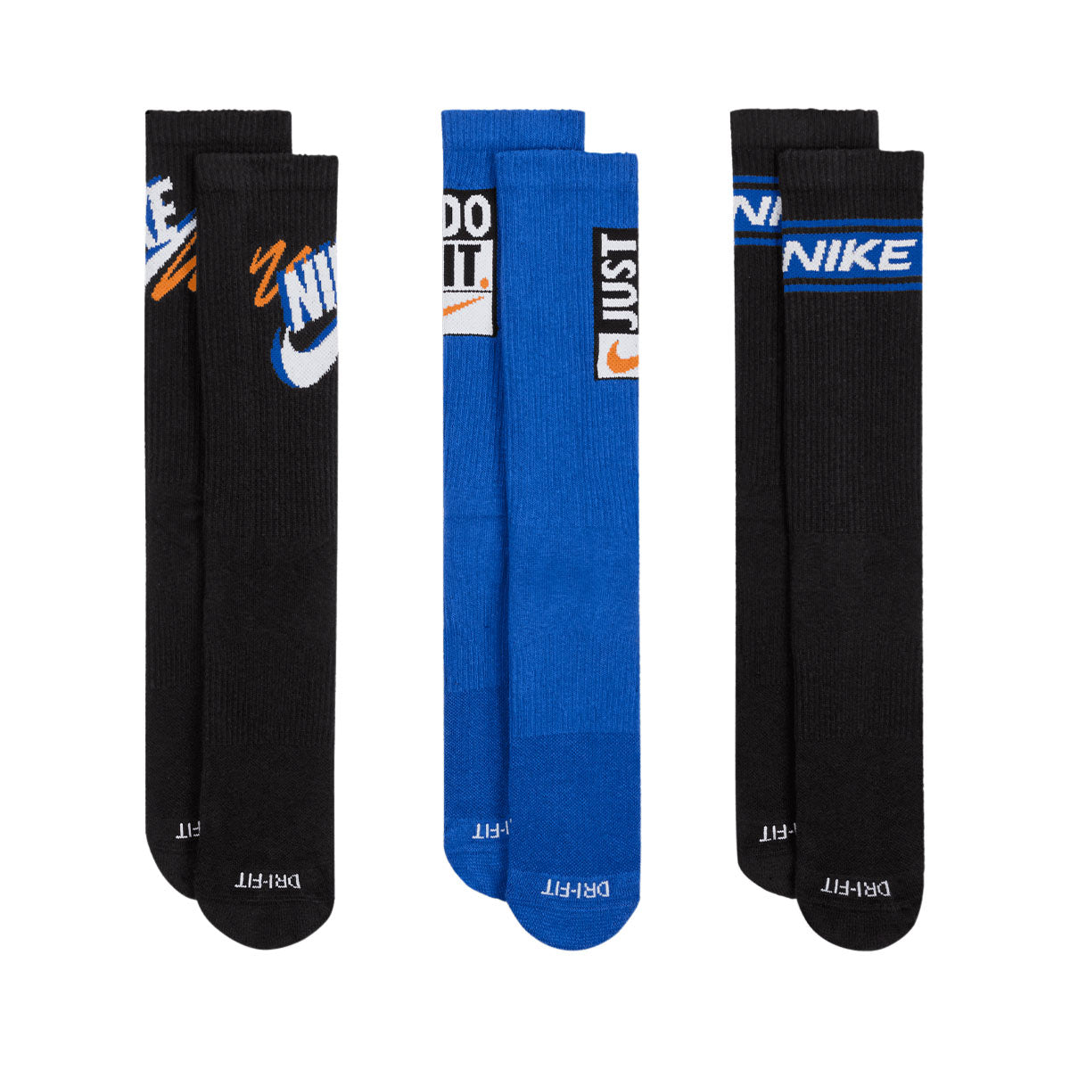 Nike Everyday Plus Crew Socks Multi Color Blackblue