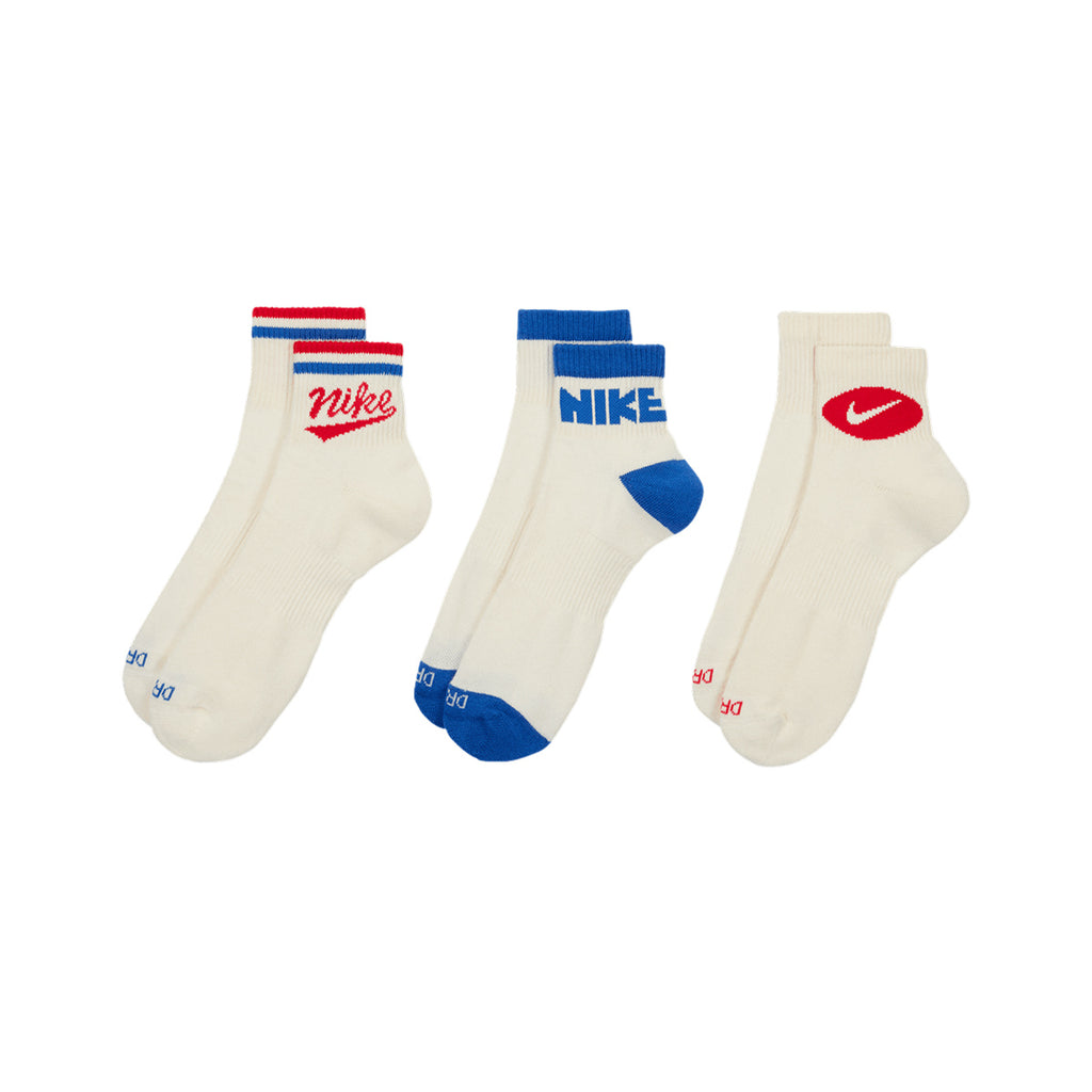 Nike Everyday Plus Ankle Socks Multi Color Redblue