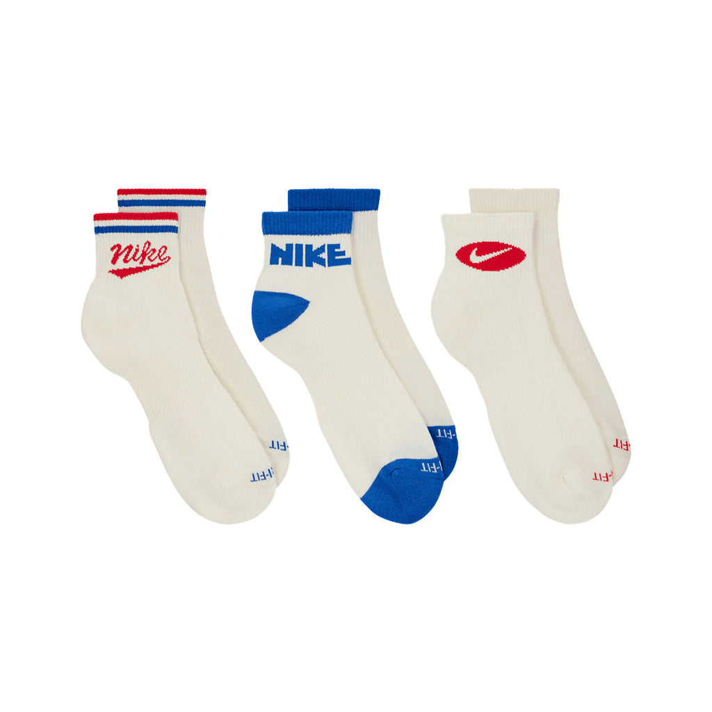 Nike Everyday Plus Ankle Socks Multi Color Redblue