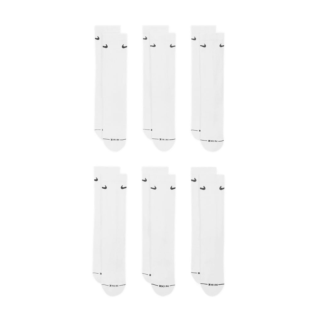 Nike Everyday Crew Socks 6 Pairs White Black