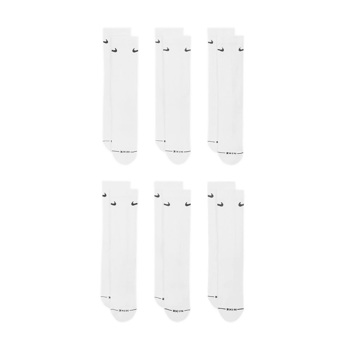 Nike Everyday Crew Socks 6 Pairs White Black