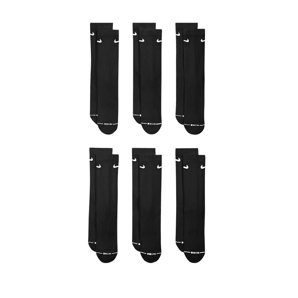 Nike Everyday Crew Socks 6 Pairs Black White