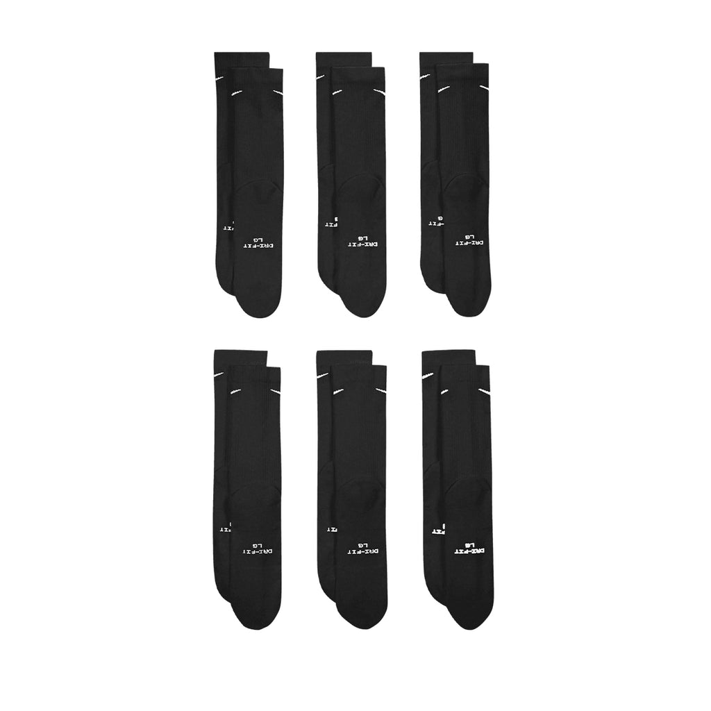 Nike Everyday Crew Socks 6 Pairs Black White
