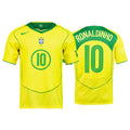 NIKE BRAZIL 2004 RE ISSUE JERSEY (RONALDINHO#10) - OPTI YELLOW/APPLE GREEN/APPLE GREEN