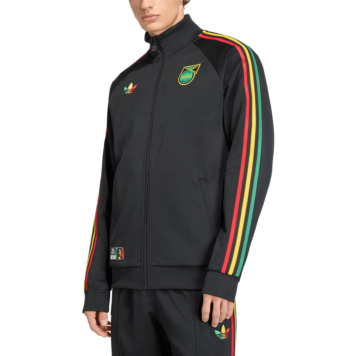 ADIDAS JAMAICA X BOB MARLEY OG TRACK TOP - BLACK