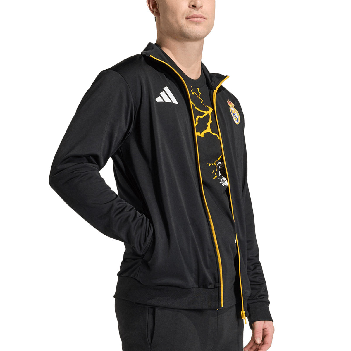 ADIDAS REAL MADRID X MARVEL TRACK TOP - BLACK