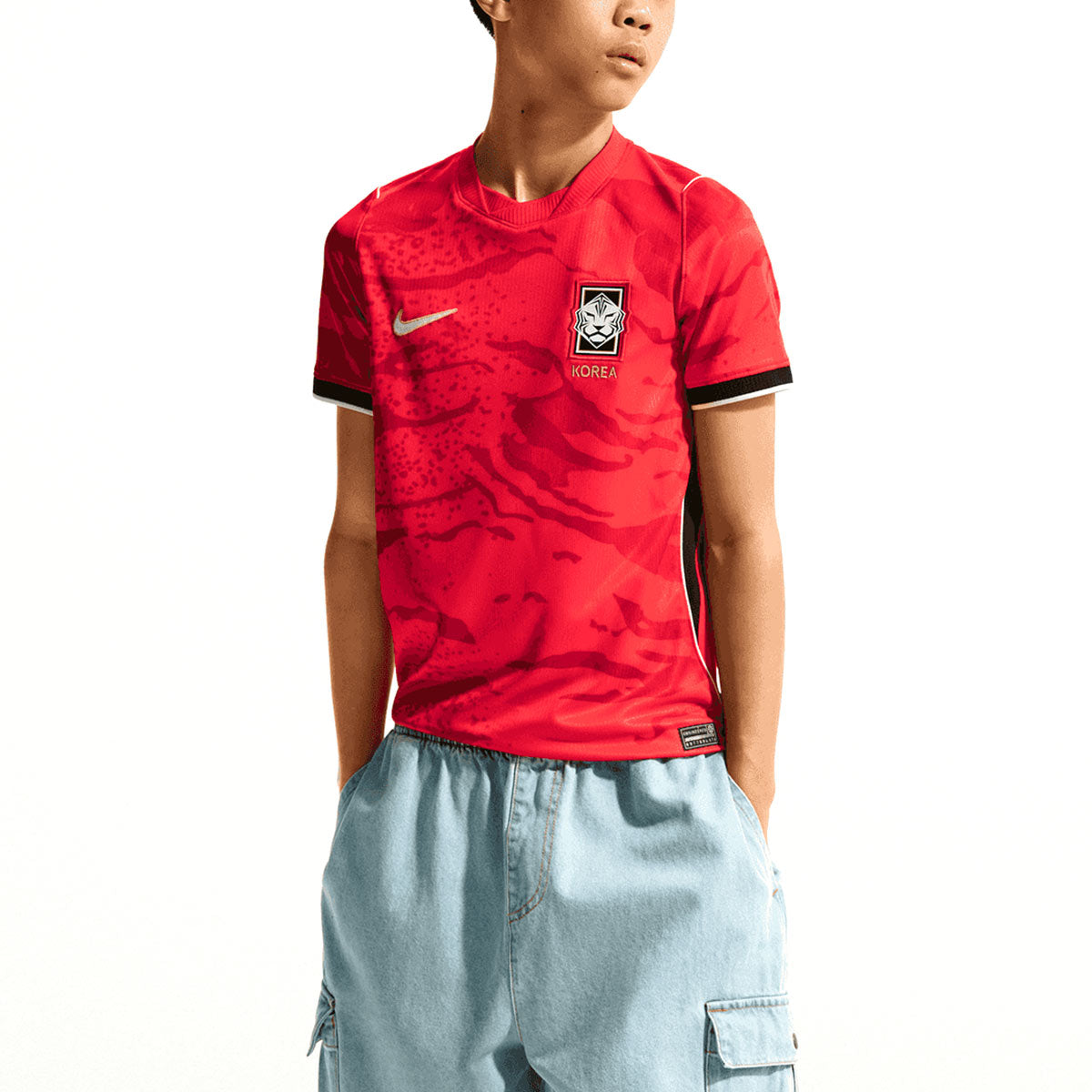 NIKE SOUTH KOREA 2026 HOME KIDS JERSEY - GLOBAL RED/BLACK/WHITE/CLUB GOLD