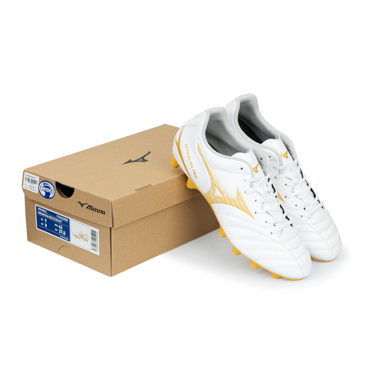 MIZUNO MONARCIDA NEO III SELECT FG - WHITE/MP GOLD