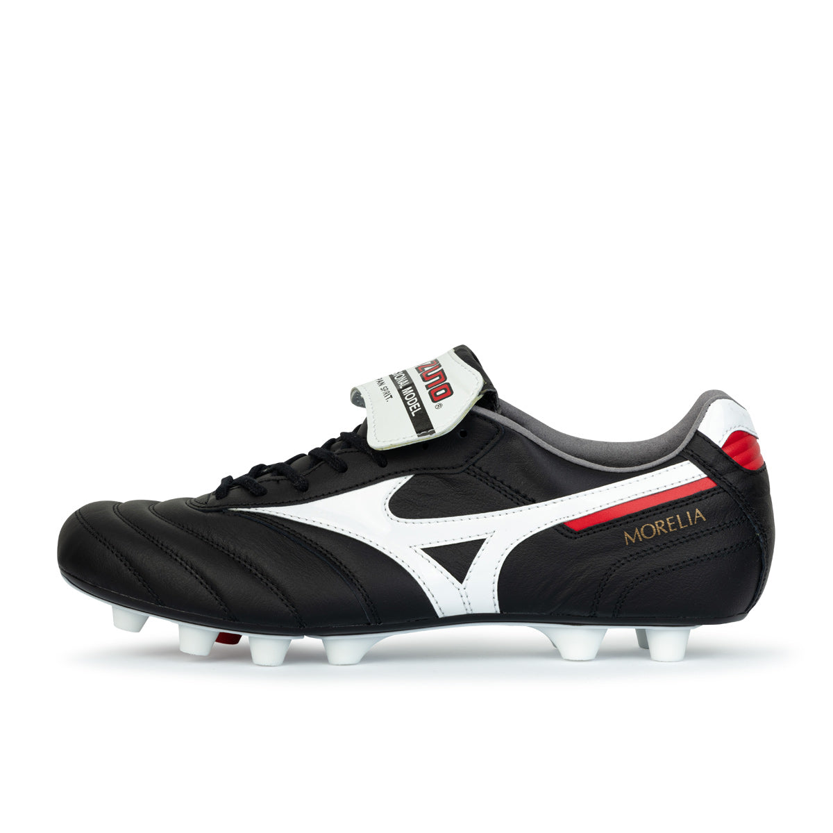 MIZUNO MORELIA II JAPAN FG - BLACK/WHITE/CHINESE RED