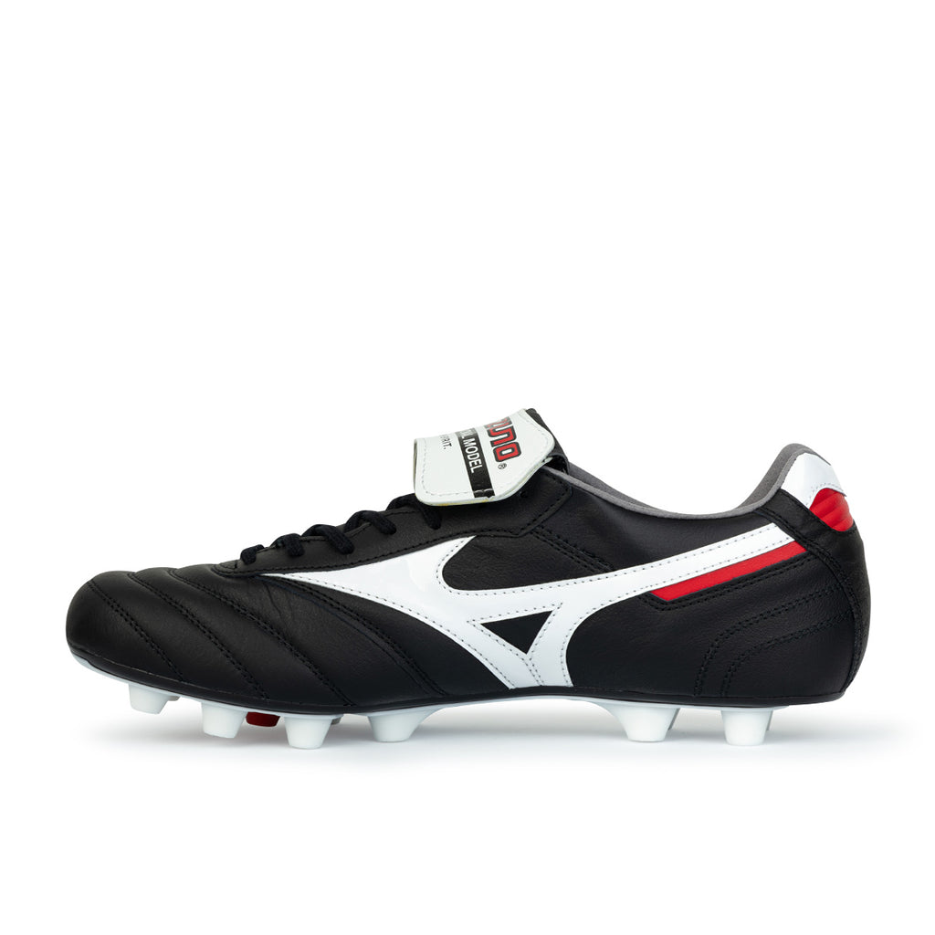 MIZUNO MORELIA II JAPAN FG - BLACK/WHITE/CHINESE RED