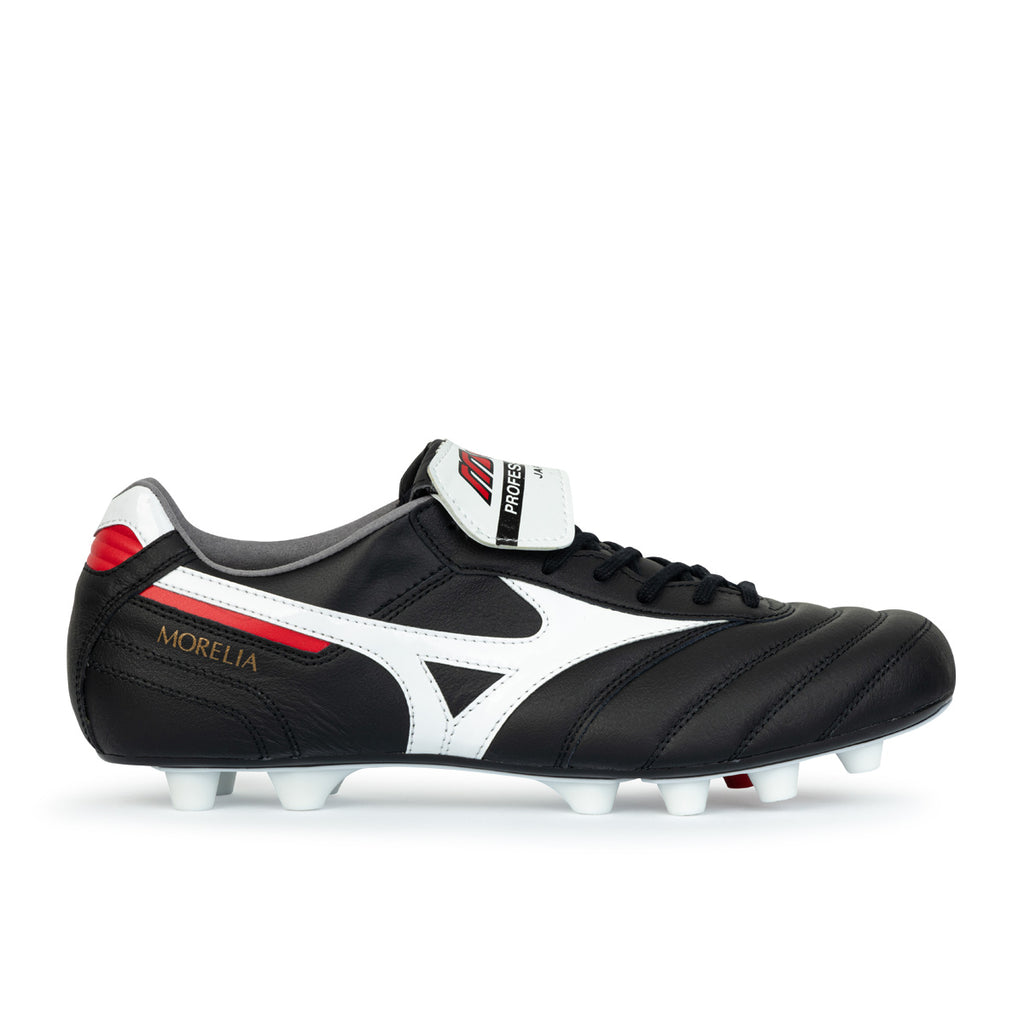 MIZUNO MORELIA II JAPAN FG - BLACK/WHITE/CHINESE RED