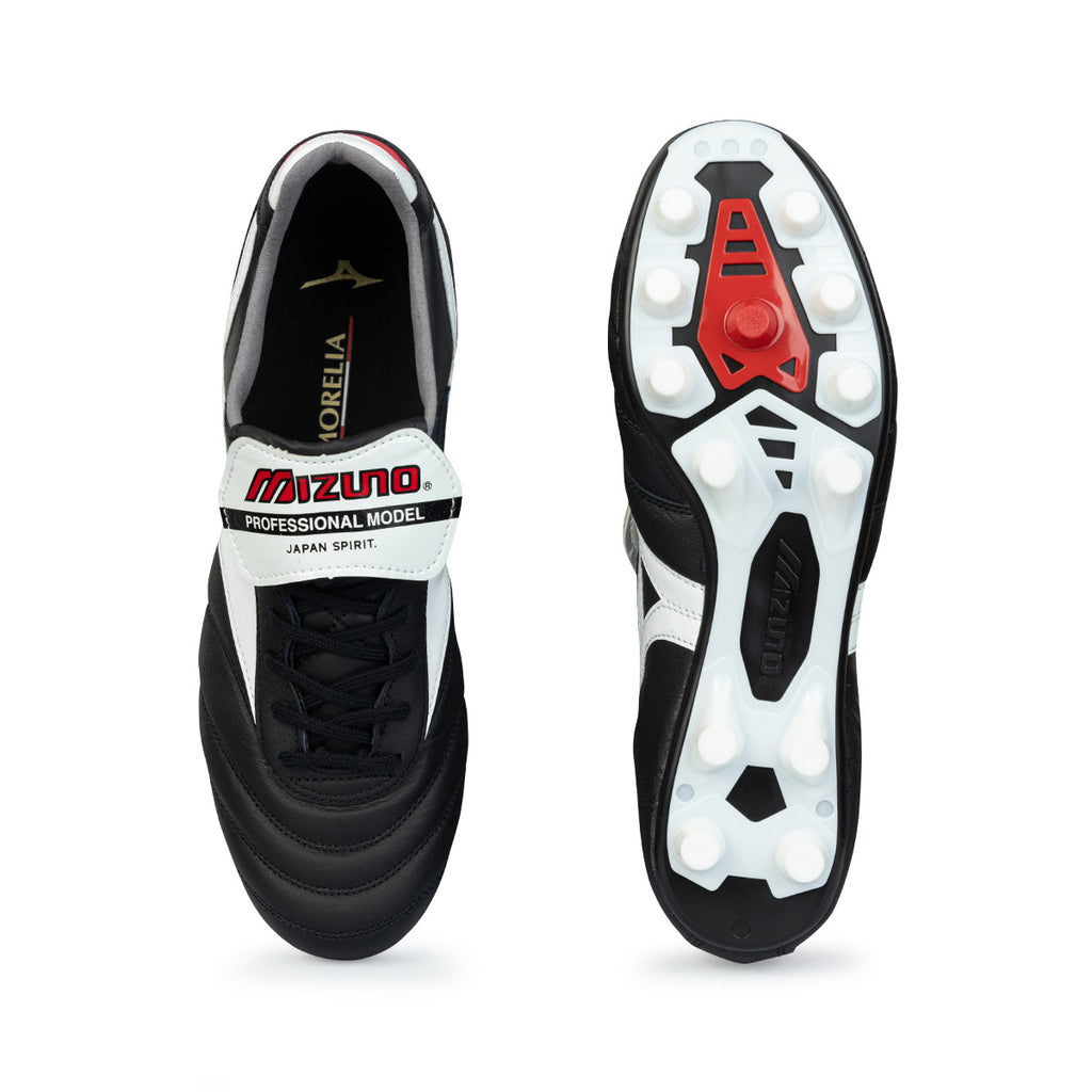 MIZUNO MORELIA II JAPAN FG - BLACK/WHITE/CHINESE RED