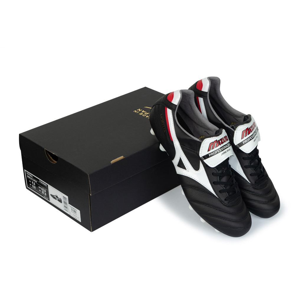 MIZUNO MORELIA II JAPAN FG - BLACK/WHITE/CHINESE RED