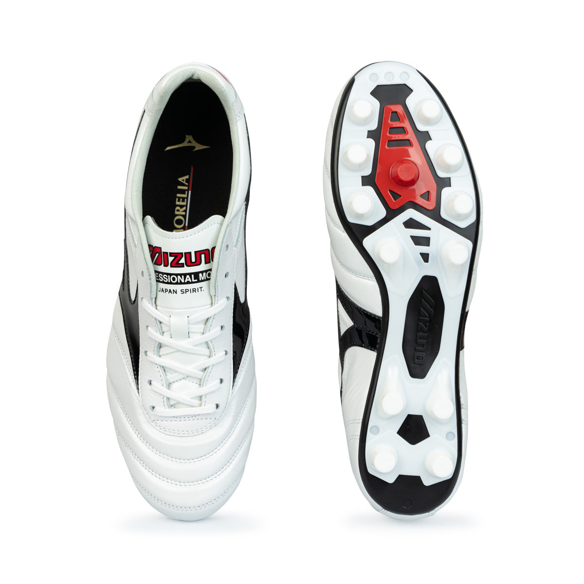 MIZUNO MORELIA II JAPAN FG - WHITE/BLACK/CHINESE RED