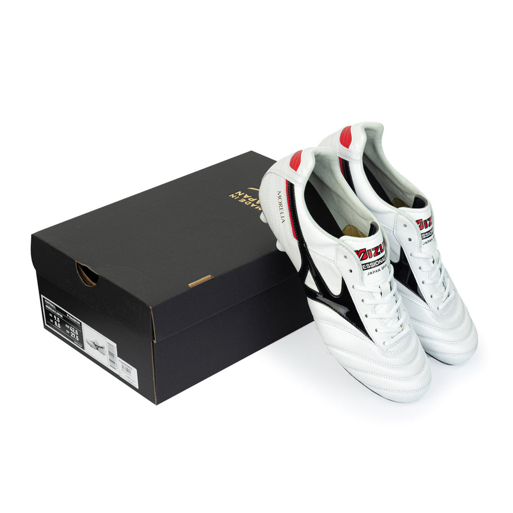 MIZUNO MORELIA II JAPAN FG - WHITE/BLACK/CHINESE RED