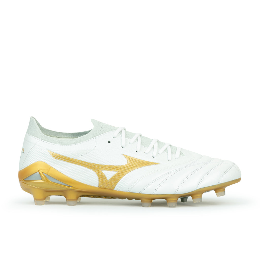 MIZUNO MORELIA NEO IV BETA JAPAN FG - WHITE/MP GOLD/COOL GRAY 3C