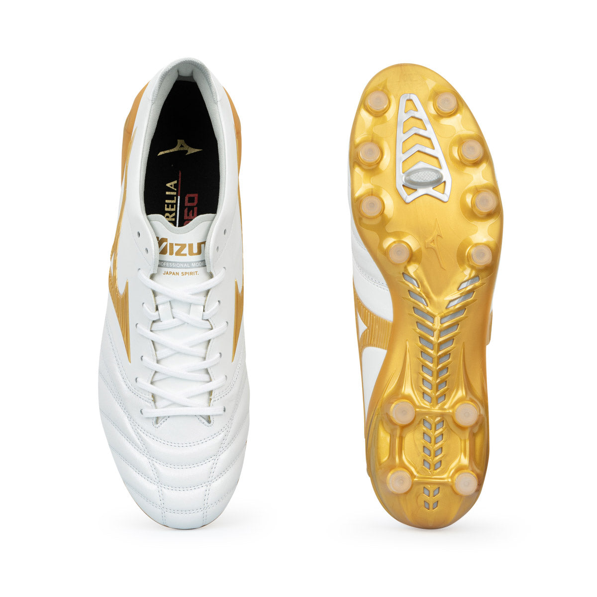 MIZUNO MORELIA NEO IV JAPAN FG - WHITE/MP GOLD/COOL GRAY 3C