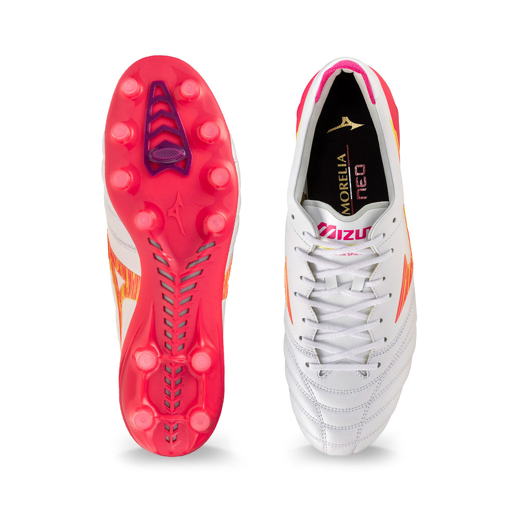 MIZUNO MORELIA NEO IV JAPAN FG - WHITE/PINK TETRA/FUCHSIA PURPLE