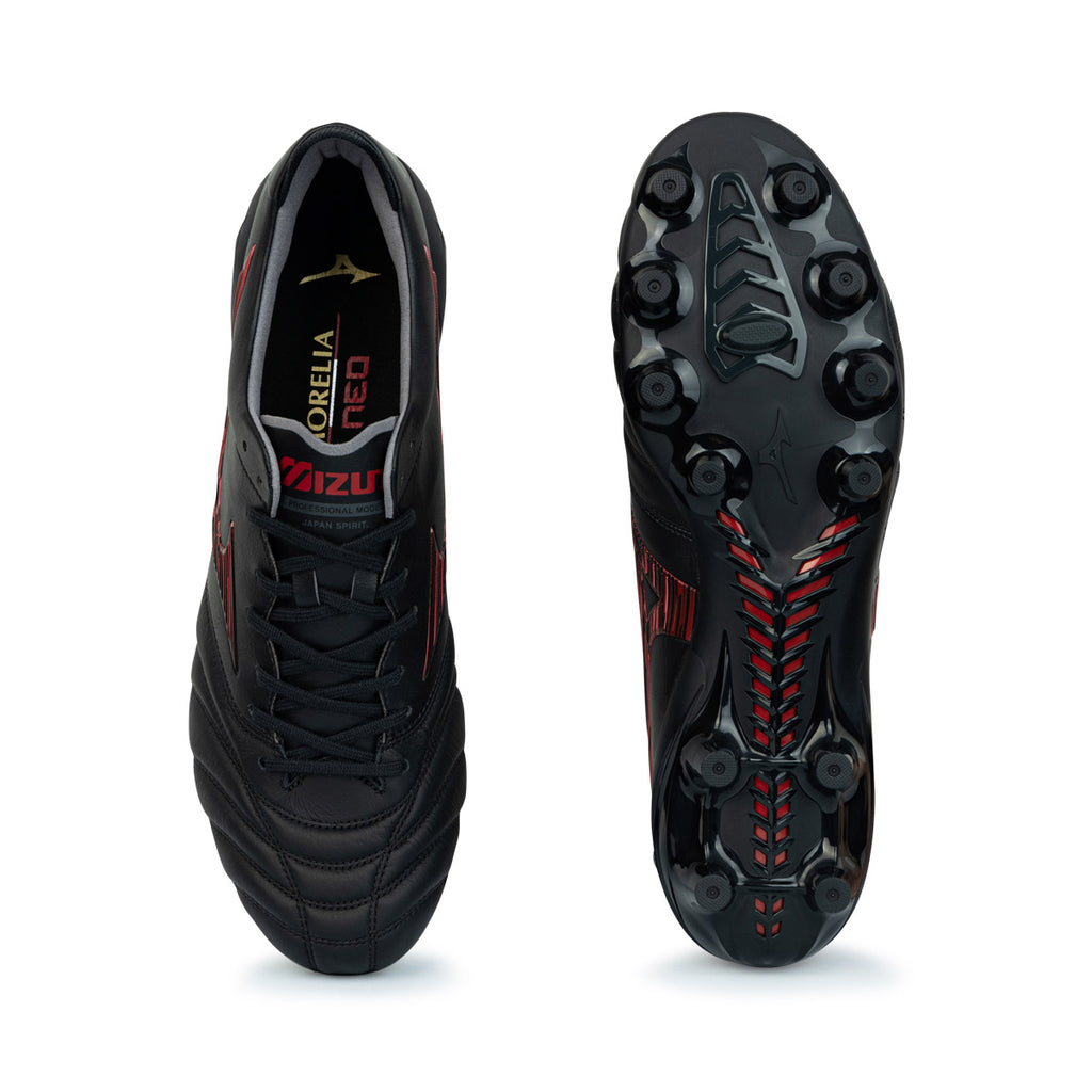 MIZUNO MORELIA NEO IV JAPAN FG - BLACK/MORELIA 40TH RED/BLACK