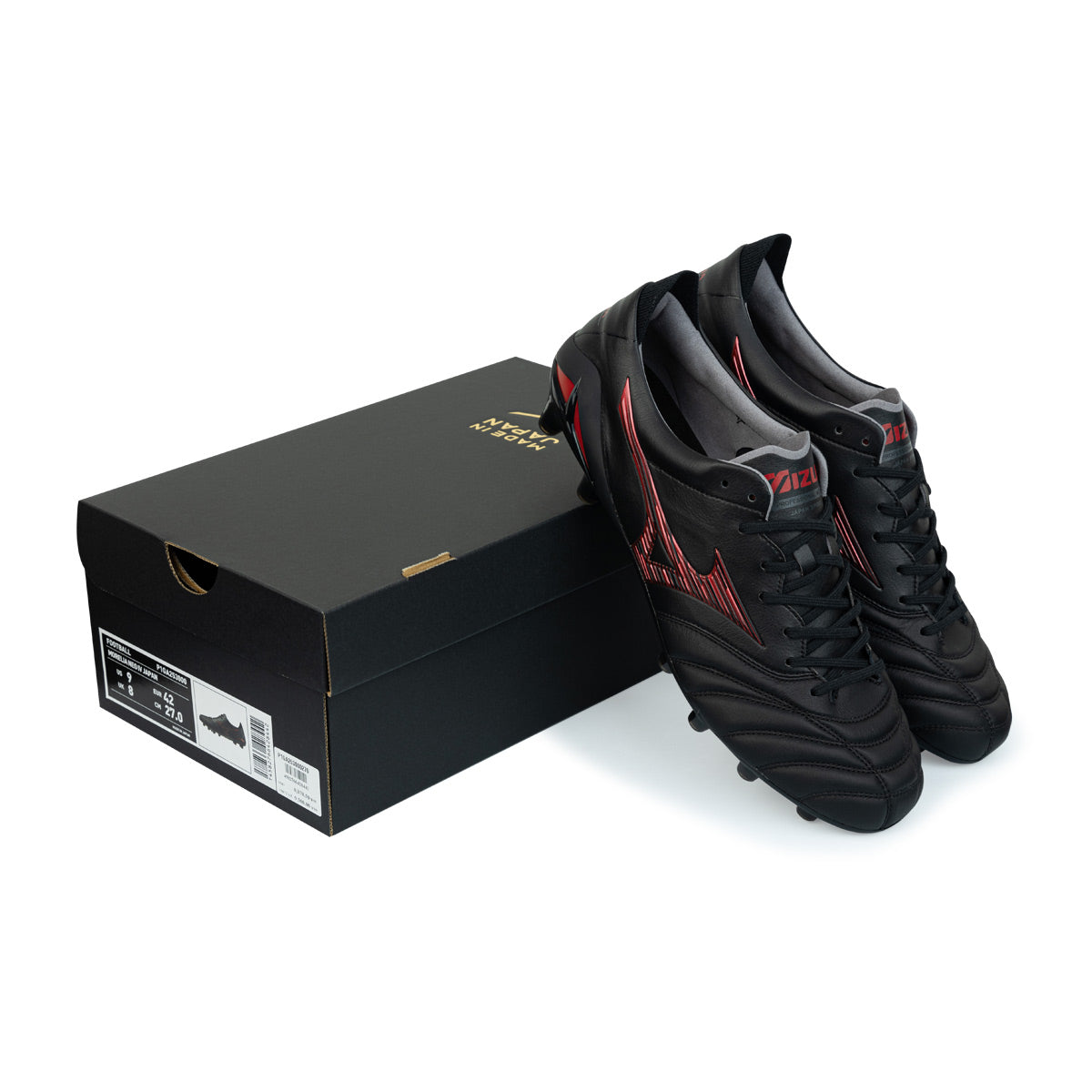 MIZUNO MORELIA NEO IV JAPAN FG - BLACK/MORELIA 40TH RED/BLACK