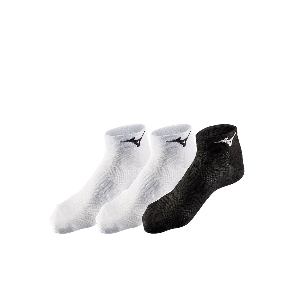 MIZUNO TRAINING MID SOCKS 3P - WHITE/WHITE/BLACK