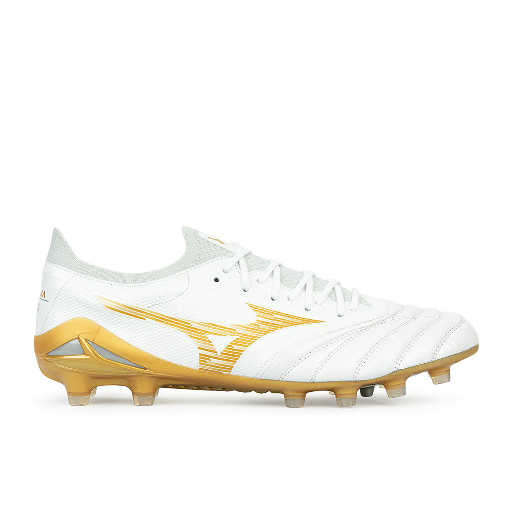 MIZUNO MORELIA NEO IV BETA ELITE FG - WHITE/MP GOLD/COOL GRAY 3C