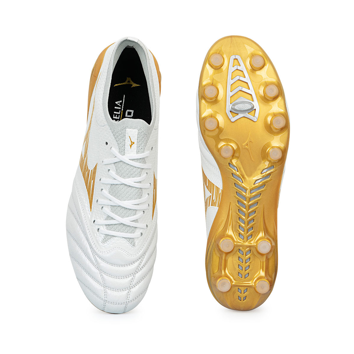 MIZUNO MORELIA NEO IV BETA ELITE FG - WHITE/MP GOLD/COOL GRAY 3C