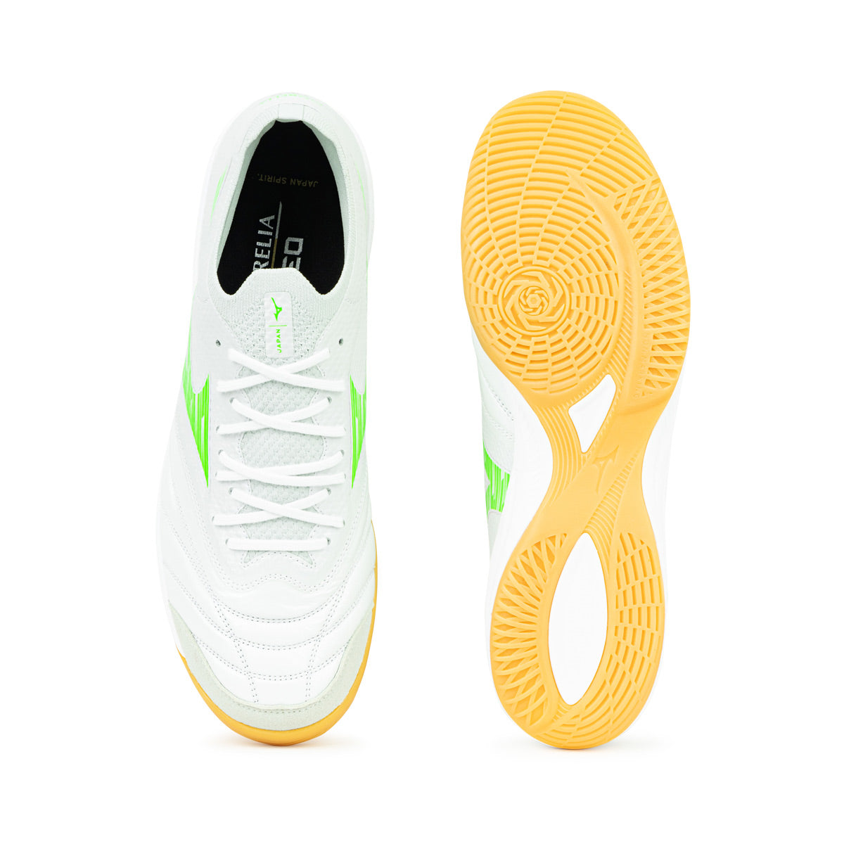 MIZUNO MORELIA NEO SALA BETA JAPAN IN - WHITE/NEON GREEN/COOL GRAY 3C