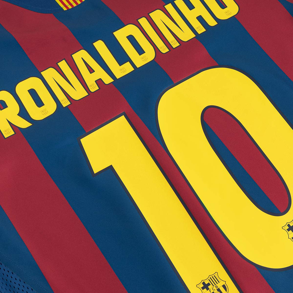 NIKE BARCELONA 2005/2006 RE ISSUE LONG SLEEVE JERSEY (RONALDINHO#10) - GYM BLUE/DESERT MAROON/TOUR YELLOW