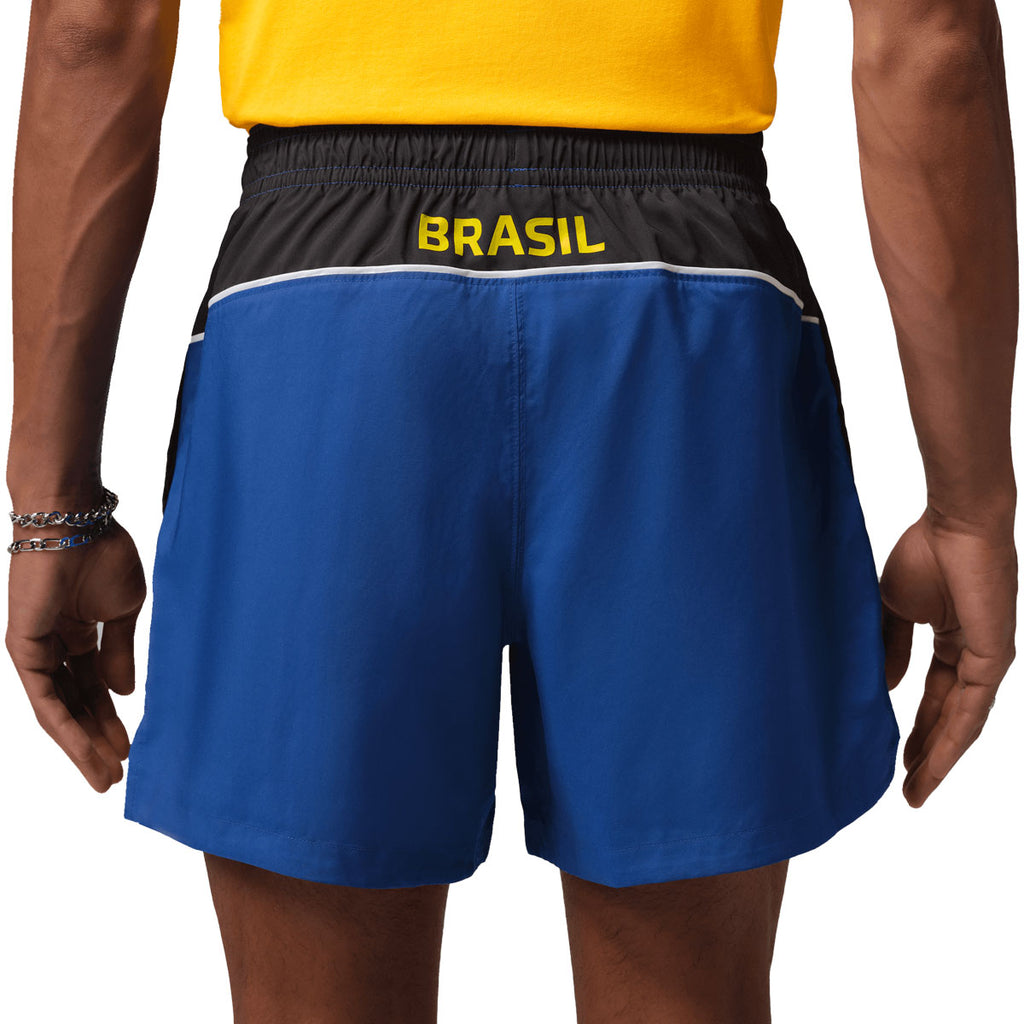 NIKE BRAZIL JORDAN P6 BROOKLYN 5 WOVEN SHORTS - OLD ROYAL/BLACK/YELLOW PULSE