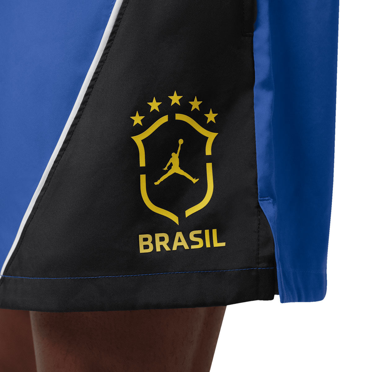NIKE BRAZIL JORDAN P6 BROOKLYN 5 WOVEN SHORTS - OLD ROYAL/BLACK/YELLOW PULSE