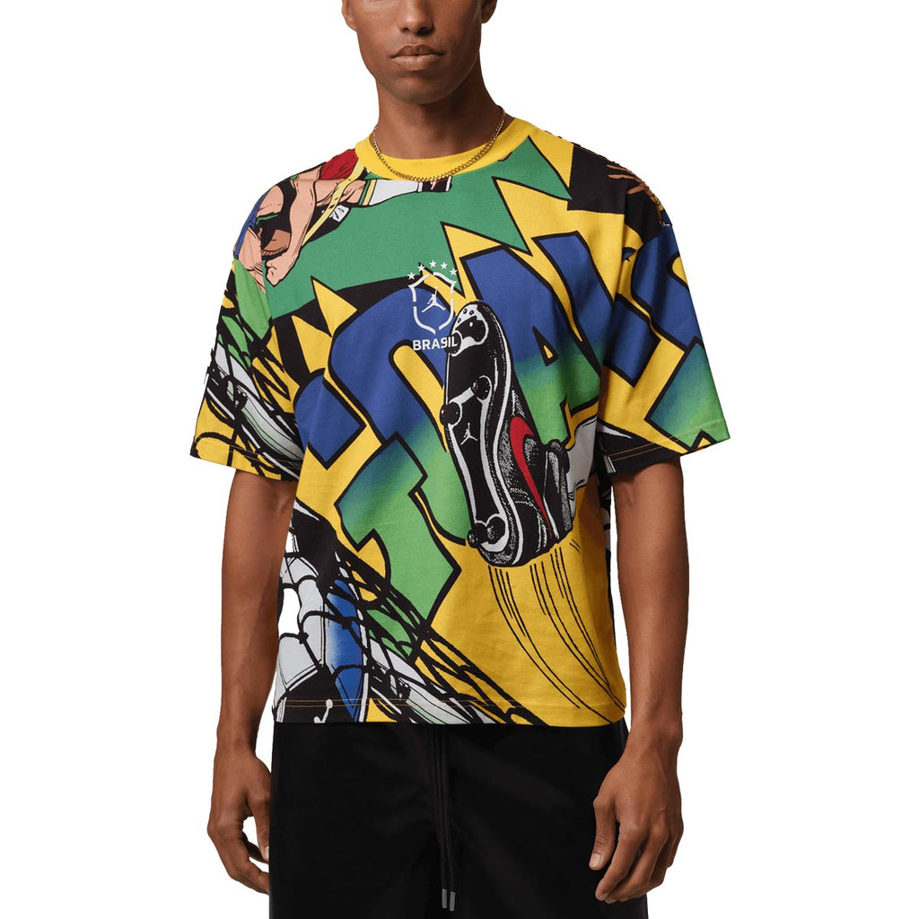 NIKE BRAZIL JORDAN P6 ESSENTIALS BOXY GX TEE - VARSITY MAIZE
