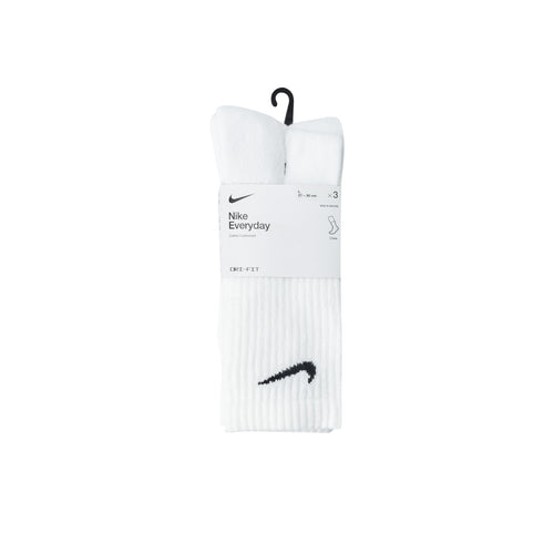 NIKE EVERYDAY CUSHIONED CREW 3 PAIRS - WHITE/BLACK
