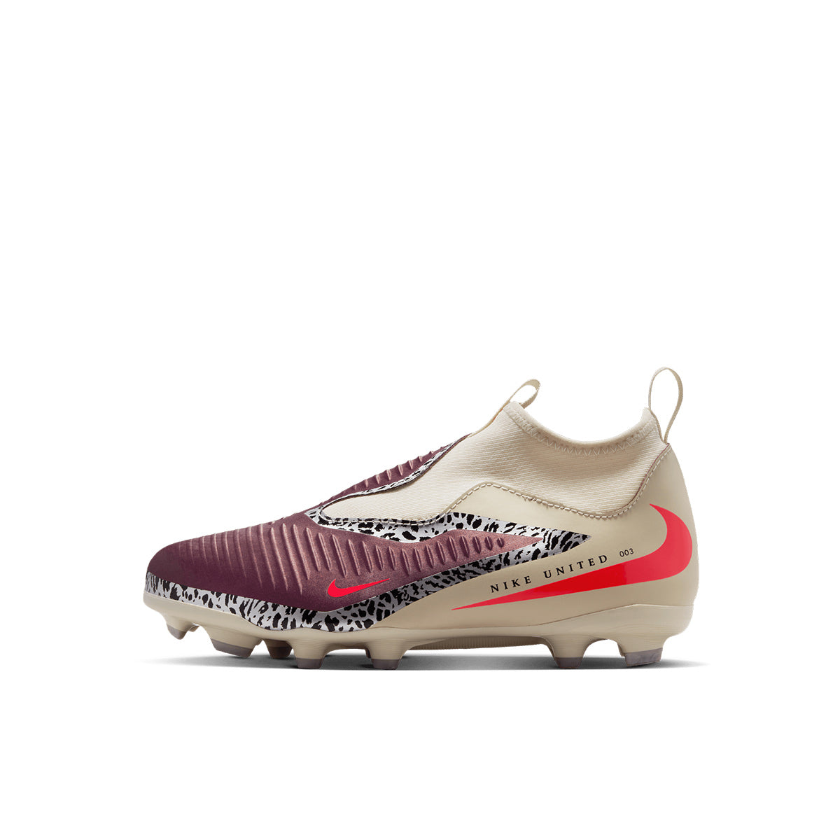 NIKE JR PHANTOM 6 HIGH ACADEMY NU3 FG/MG - BURGUNDY CRUSH/UNIVERSITY RED/FOSSIL